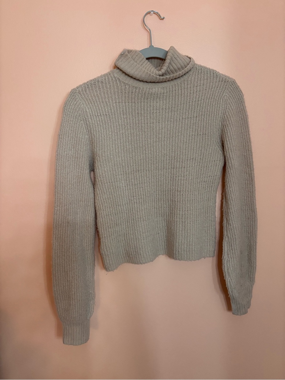 Turtleneck Ribbed Knit Sweater